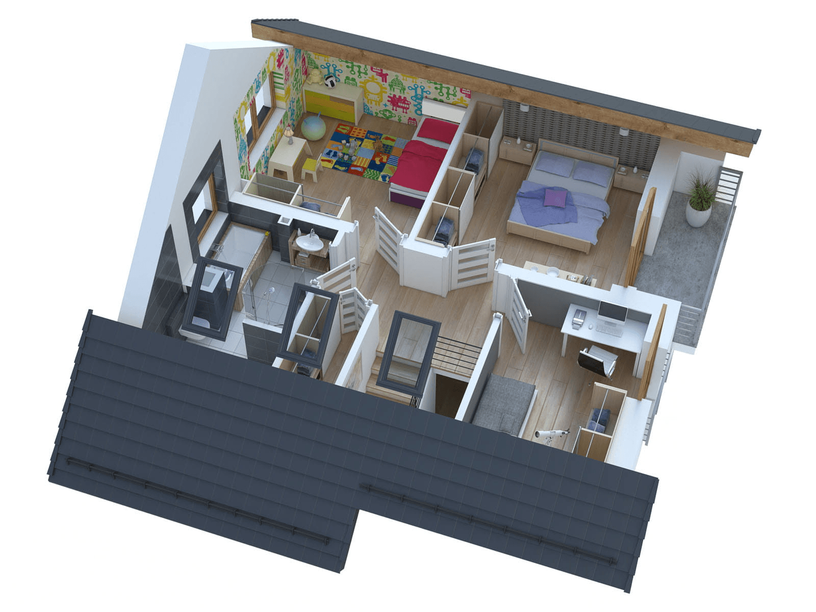 Wizualizacja domu jednorodzinnego BW-70