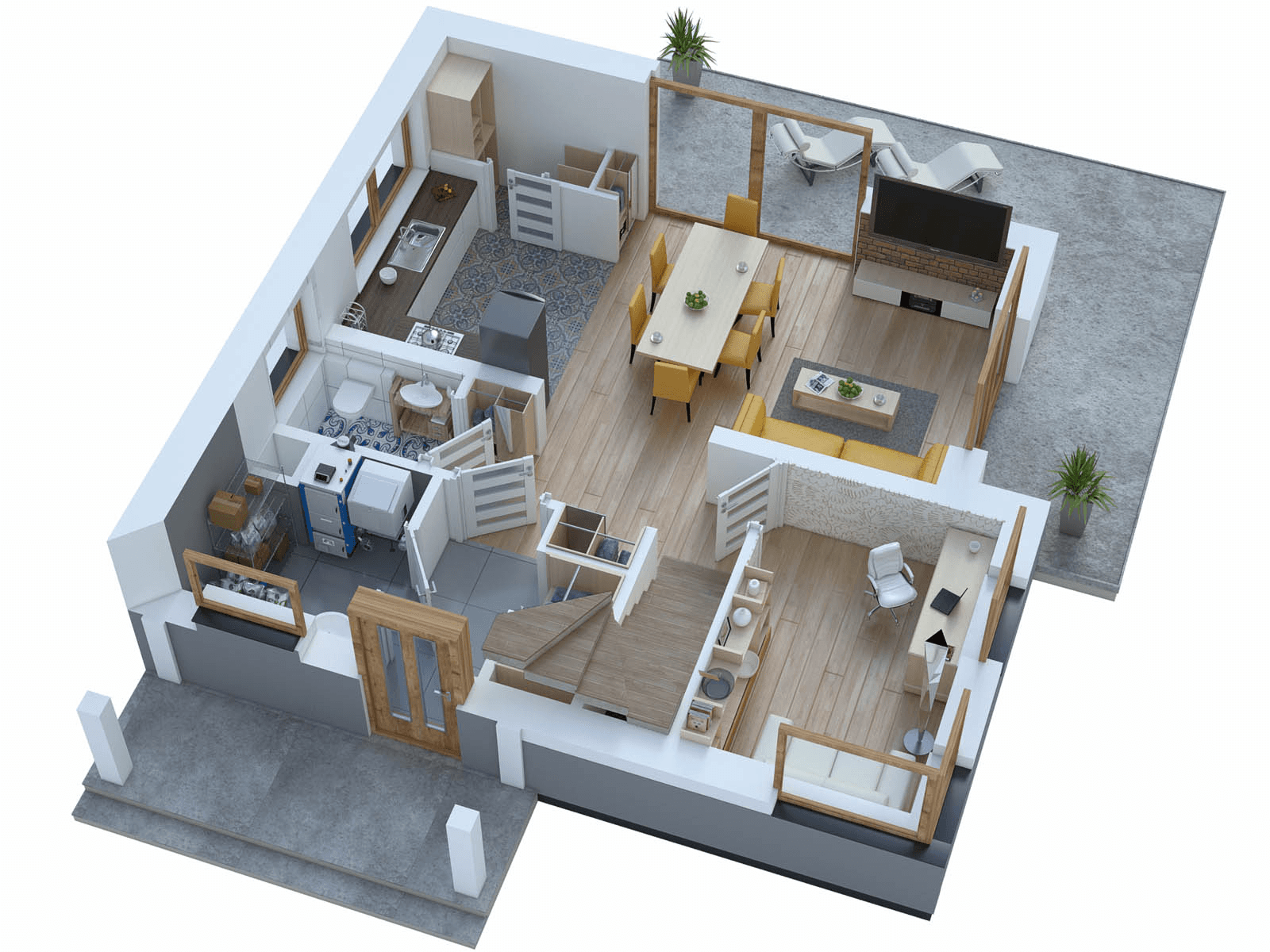 Wizualizacja domu jednorodzinnego BW-70