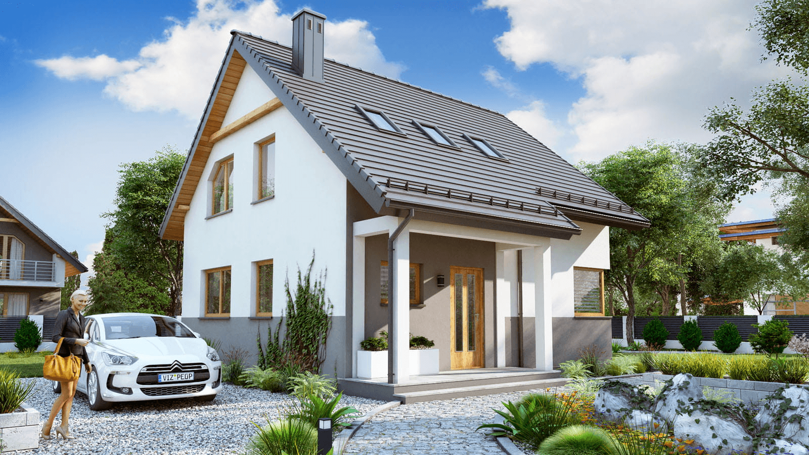 Wizualizacja domu jednorodzinnego BW-70