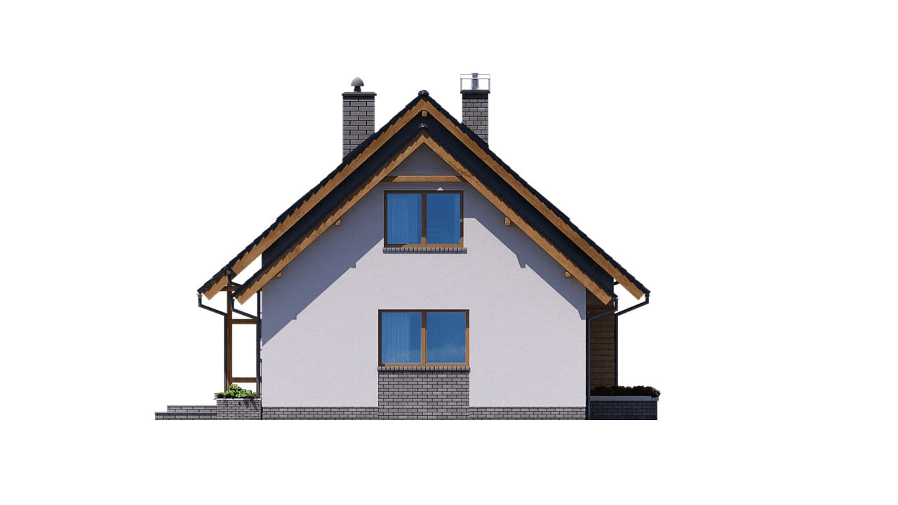 Elewacja prawa domu BS-07 dwulokalowy