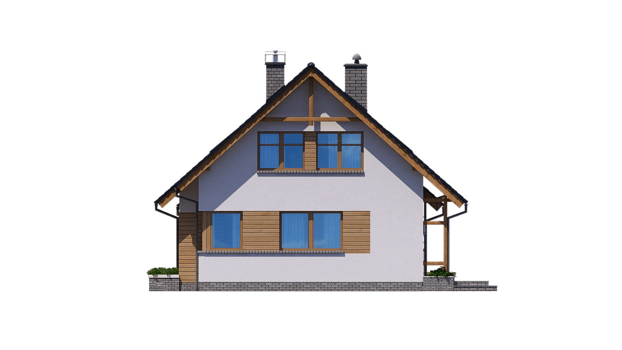 Elewacja lewa domu BS-07 dwulokalowy