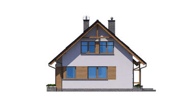 Elewacja lewa domu BS-07 dwulokalowy