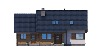 Elewacja frontowa domu BS-07 dwulokalowy