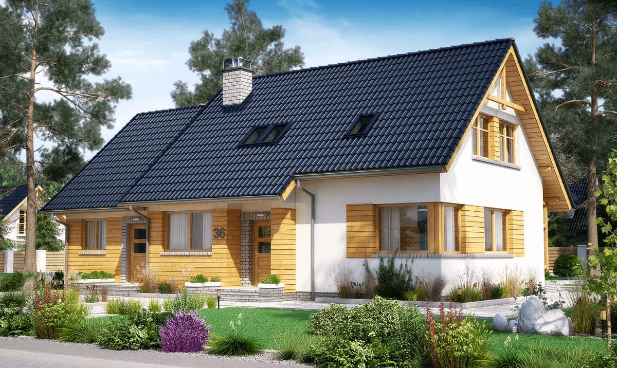 Wizualizacja domu BS-07 dwulokalowy