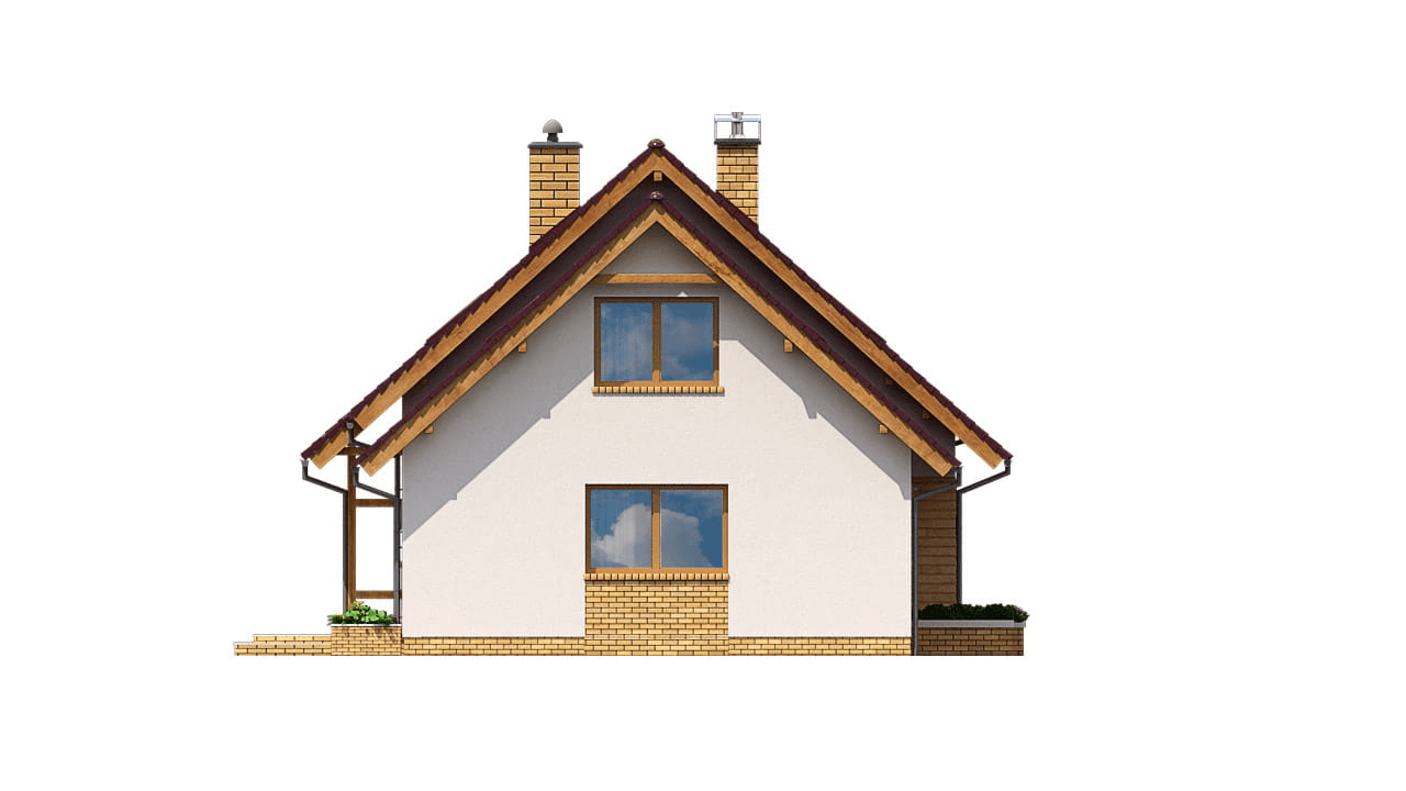 Elewacja lewa domu BS-07 wariant 1 dwulokalowy