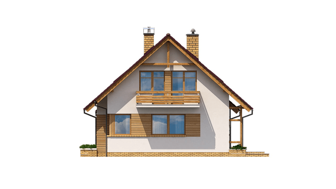 Elewacja prawa domu BS-07 wariant 1 dwulokalowy
