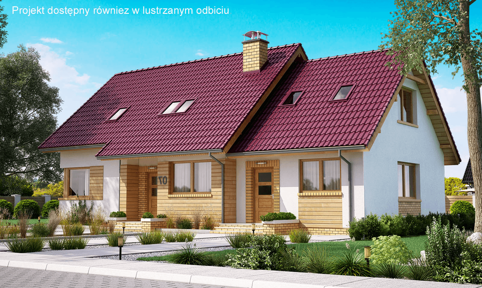 Wizualizacja domu BS-07 wariant 1 dwulokalowy