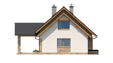 Elewacja lewa domu BS-07 wariant 2 dwulokalowy