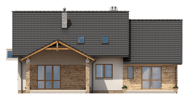 Elewacja tylna domu BS-07 wariant 2 dwulokalowy