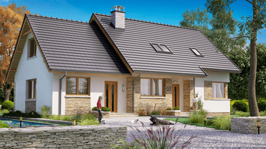 Wizualizacja domu BS-07 wariant 2 dwulokalowy