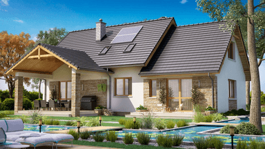 Wizualizacja domu BS-07 wariant 2 dwulokalowy