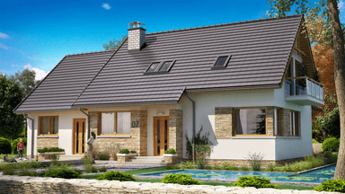 Wizualizacja domu BS-07 wariant 2 dwulokalowy