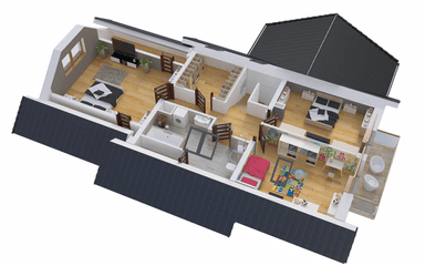 Wizualizacja domu BS-07 wariant 2 dwulokalowy