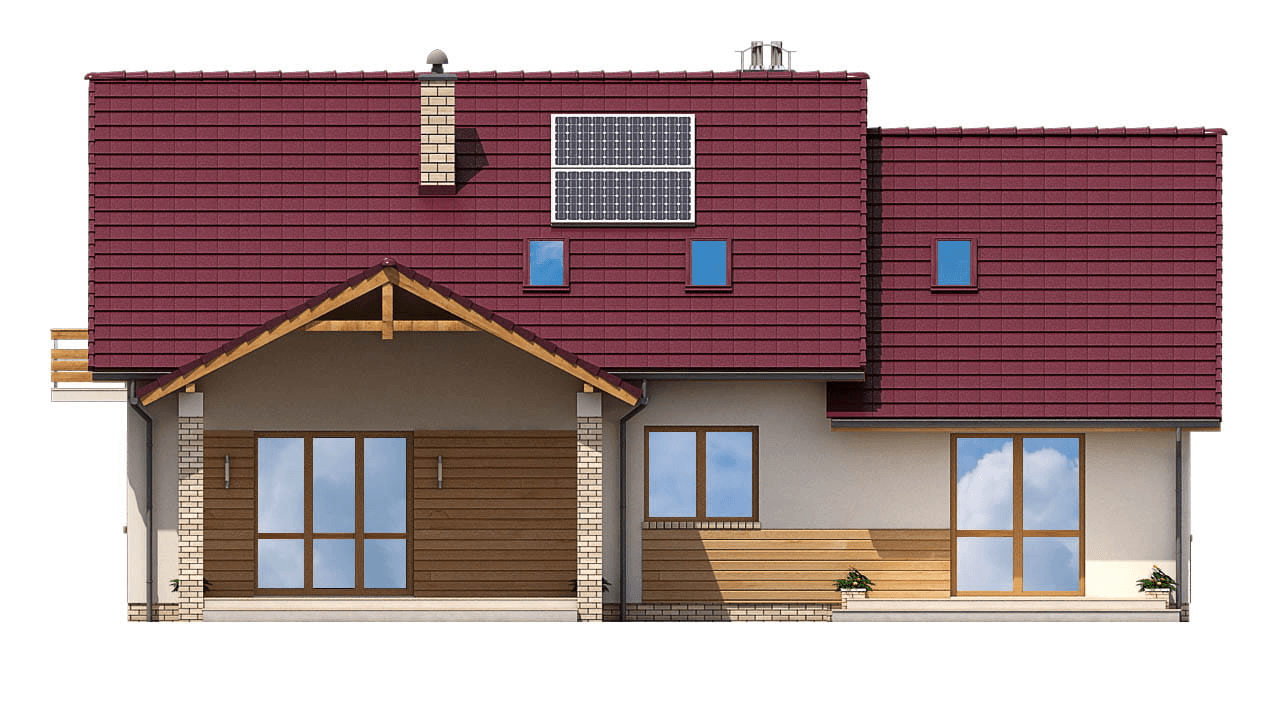 Elewacja tylna domu BS-07 wariant 3 dwulokalowy