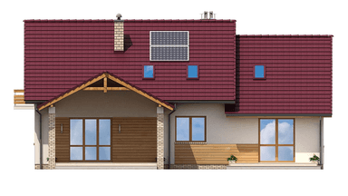 Elewacja tylna domu BS-07 wariant 3 dwulokalowy