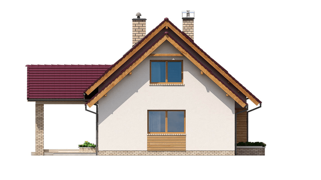 Elewacja lewa domu BS-07 wariant 3 dwulokalowy