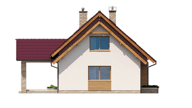 Elewacja lewa domu BS-07 wariant 3 dwulokalowy