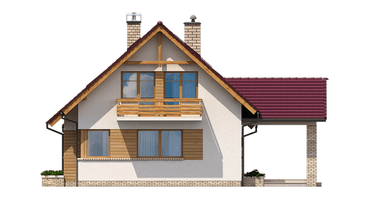Elewacja prawa domu BS-07 wariant 3 dwulokalowy