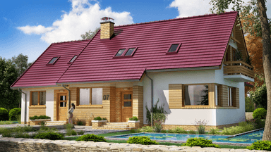 Wizualizacja domu BS-07 wariant 3 dwulokalowy