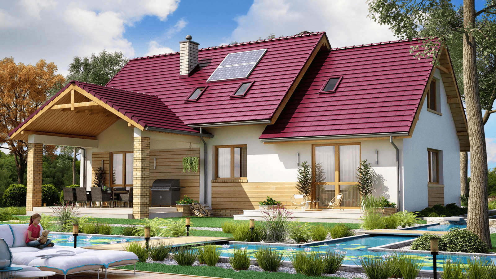 Wizualizacja domu BS-07 wariant 3 dwulokalowy