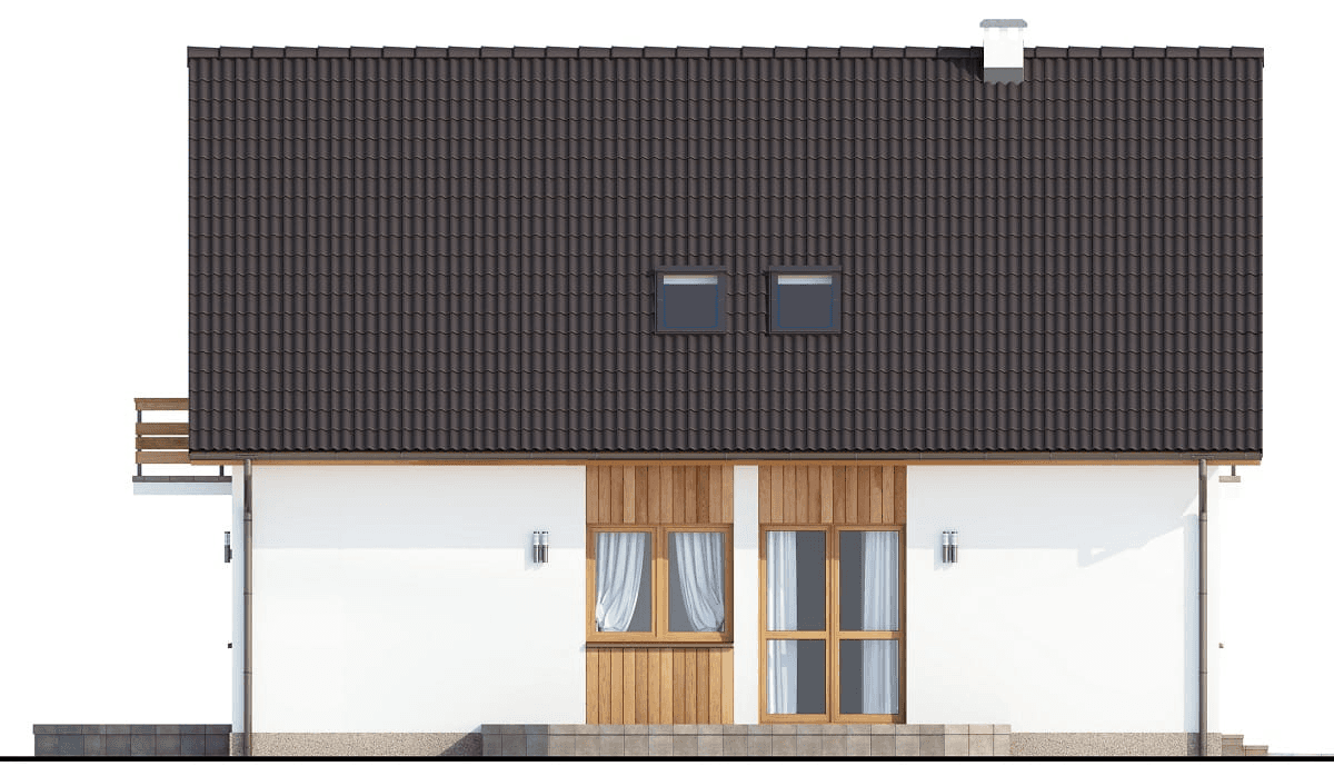Elewacja tylna domu dwulokalowego BS-10