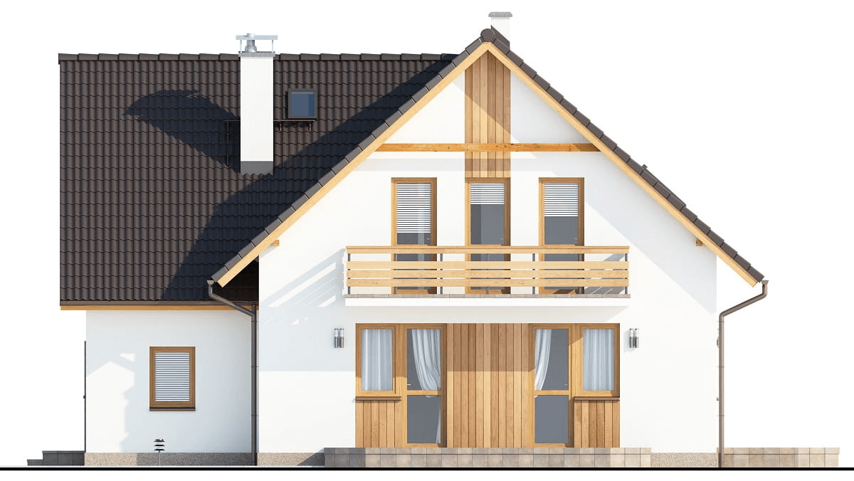 Elewacja prawa domu dwulokalowego BS-10