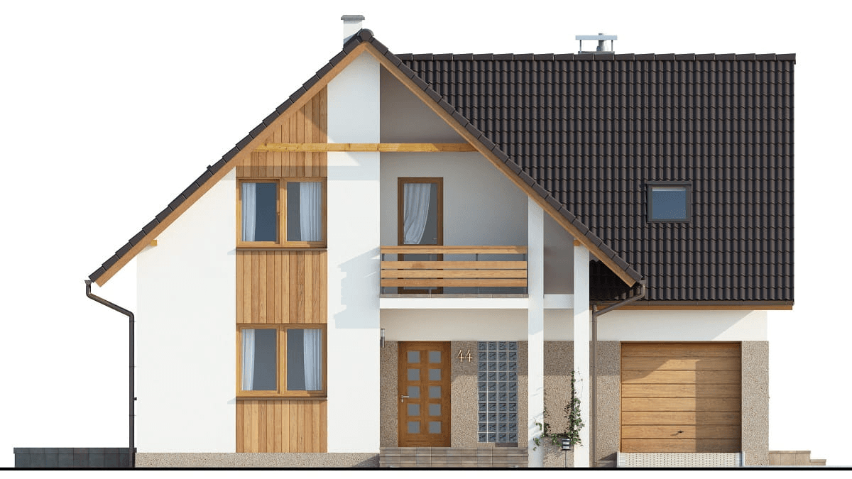 Elewacja frontowa domu dwulokalowego BS-10