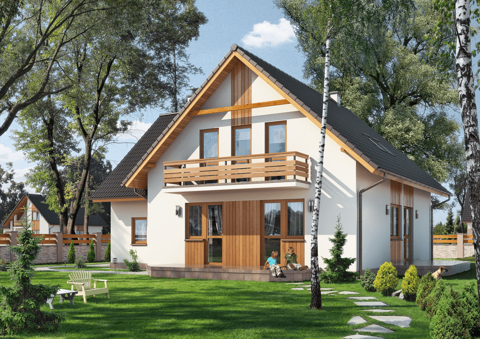 Wizualizacja domu jednorodzinnego BS-10 dwulokalowy