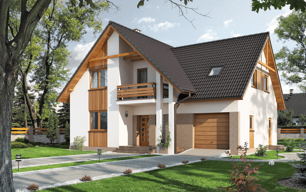 Wizualizacja domu jednorodzinnego BS-10 dwulokalowy