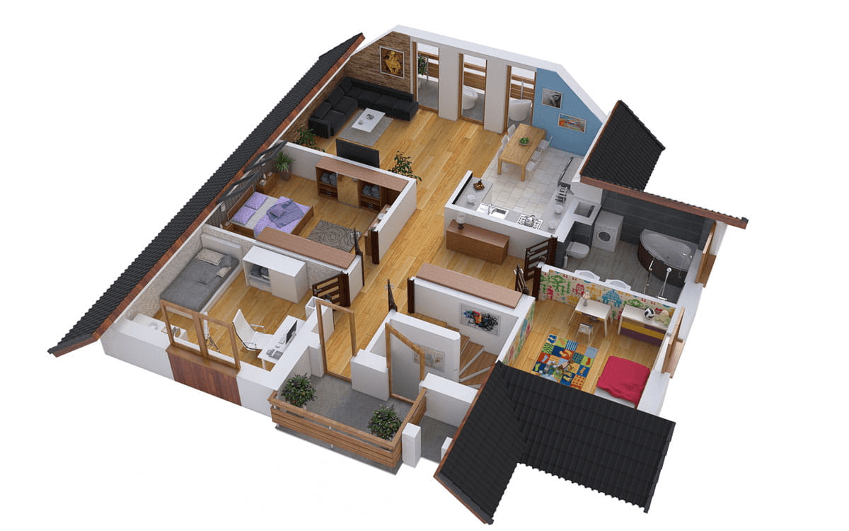 Wizualizacja domu jednorodzinnego BS-10 dwulokalowy