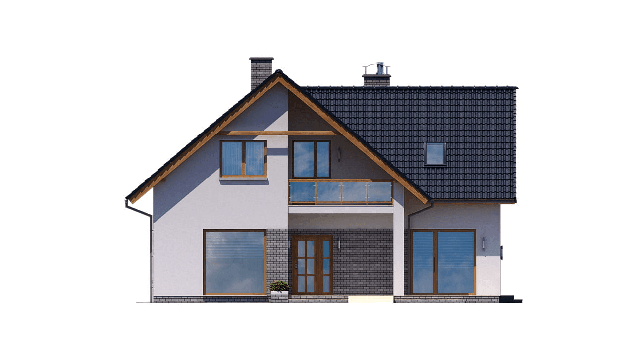 Elewacja frontowa domu BS-10 z lokalem