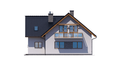 Elewacja tylna domu BS-10 z lokalem