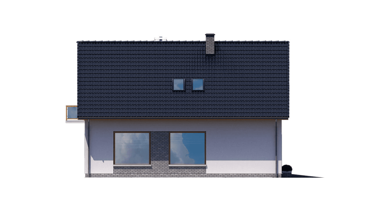 Elewacja lewa domu BS-10 z lokalem