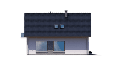 Elewacja lewa domu BS-10 z lokalem