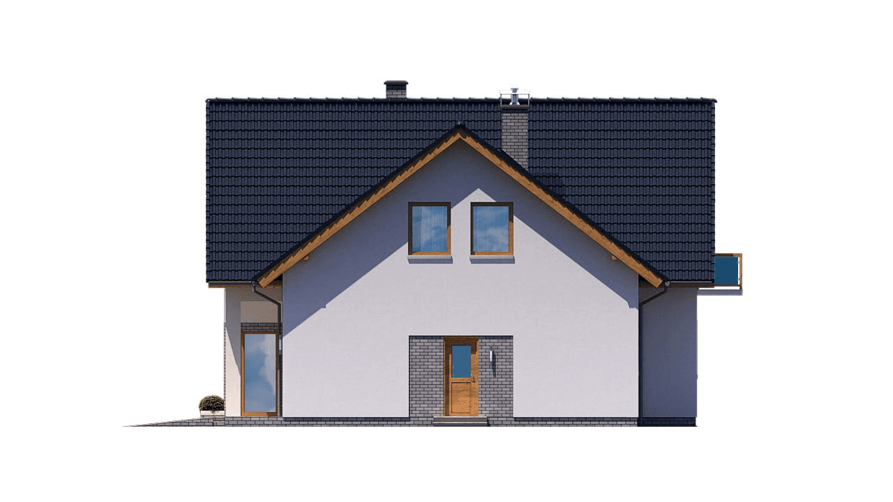 Elewacja prawa domu BS-10 z lokalem