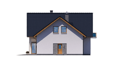 Elewacja prawa domu BS-10 z lokalem