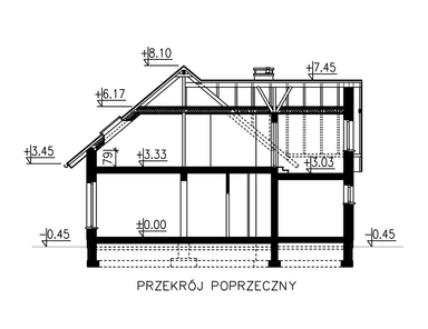 Przekrój domu BS-10 z lokalem