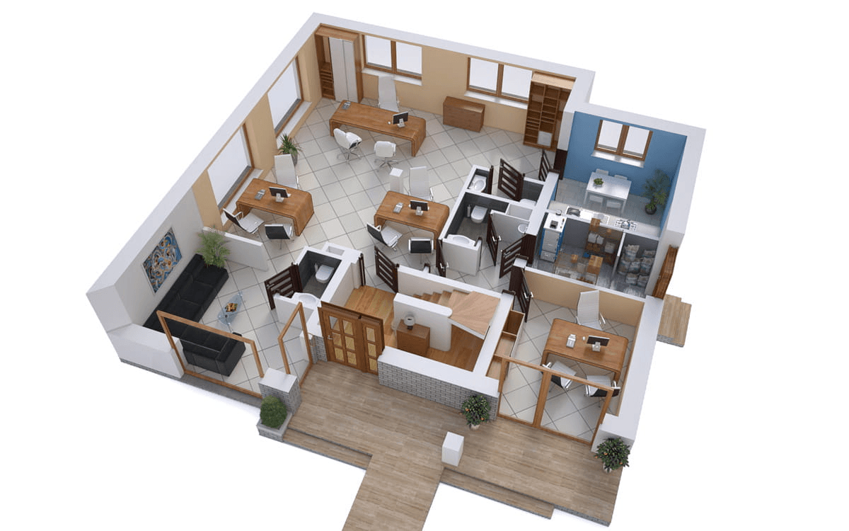 Wizualizacja domu BS-10 wariant z lokalem