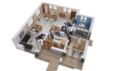 Wizualizacja domu BS-10 wariant z lokalem