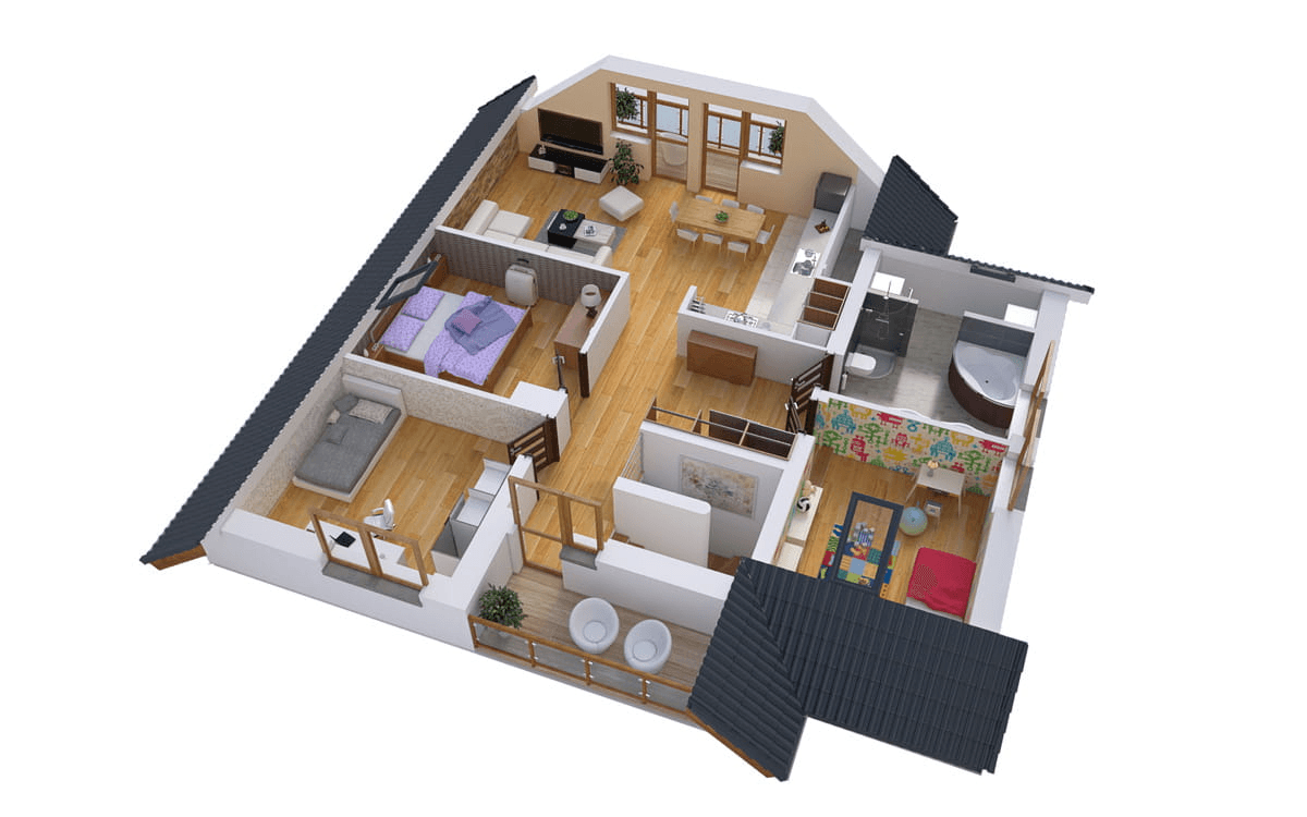 Wizualizacja domu BS-10 wariant z lokalem