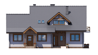 Elewacja frontowa domu dwulokalowego BS-11