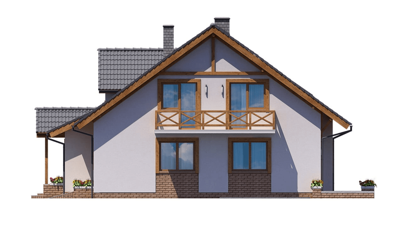 Elewacja prawa domu dwulokalowego BS-11