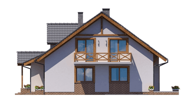 Elewacja prawa domu dwulokalowego BS-11