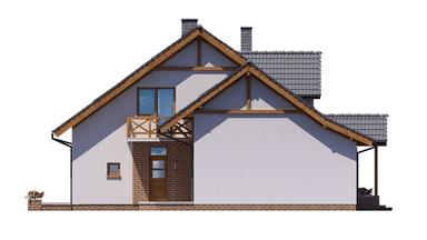 Elewacja lewa domu dwulokalowego BS-11