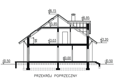 Przekrój domu dwulokalowego BS-11