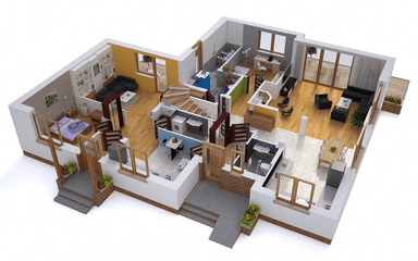 Wizualizacja domu dwulokalowego BS-11