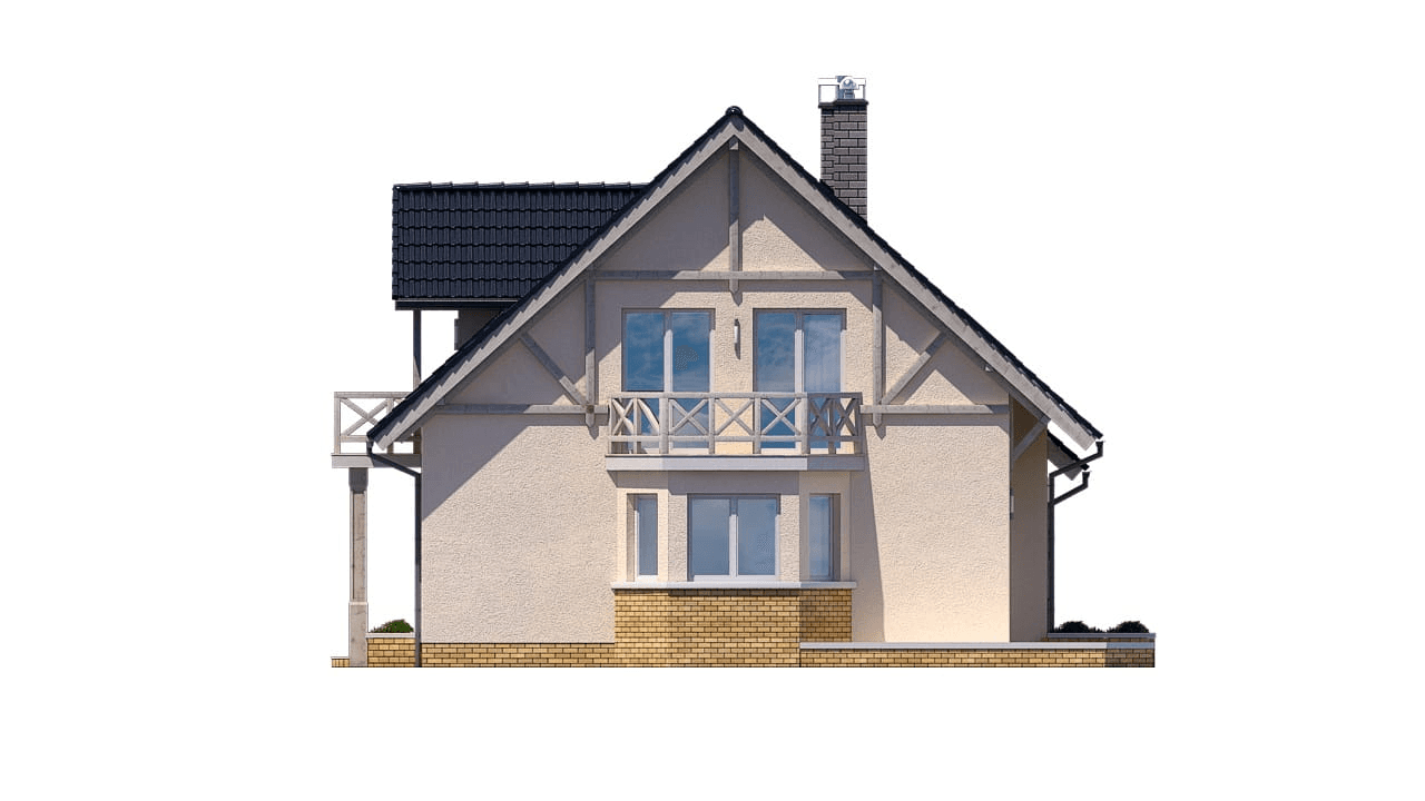 Elewacja prawa domu dwulokalowego BS-12