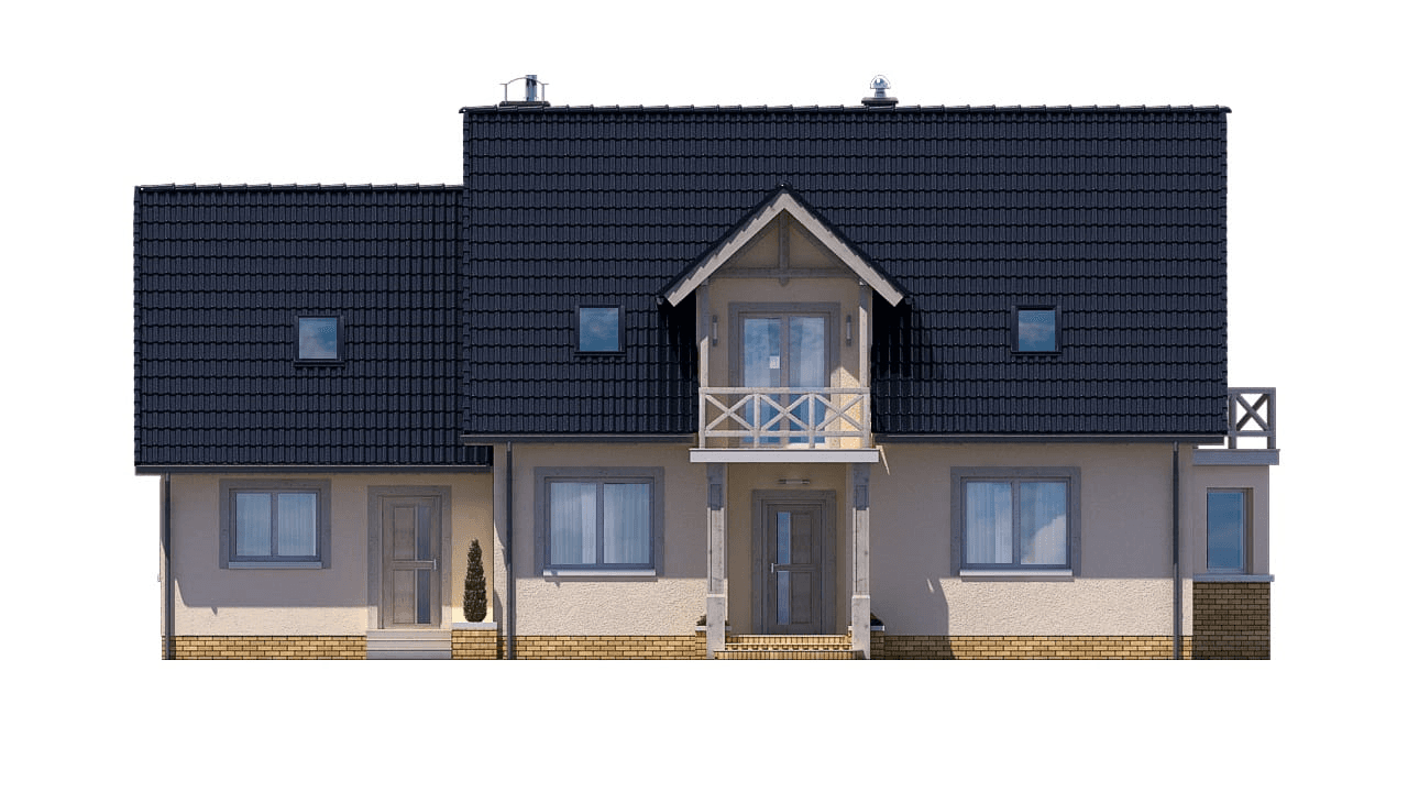 Elewacja frontowa domu dwulokalowego BS-12