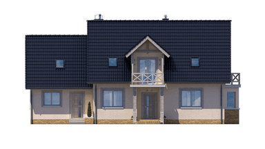 Elewacja frontowa domu dwulokalowego BS-12
