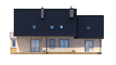 Elewacja tylna domu dwulokalowego BS-12